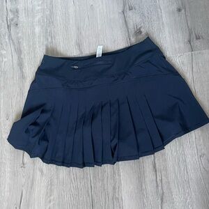 CRZ YOGA Dark Blue Pleated Mini Skirt